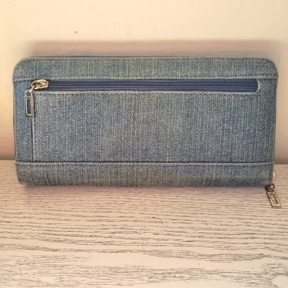 Guess Denim Long Zip Wallet - Picture 4 of 11